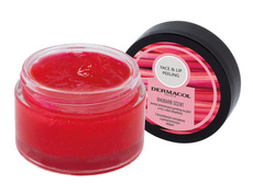 Antistress sugar peeling for face and lips with rhubarb scent