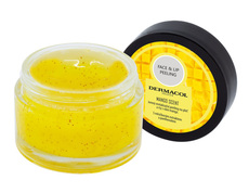 Revitalizing sugar peeling for face and lips with mango scent